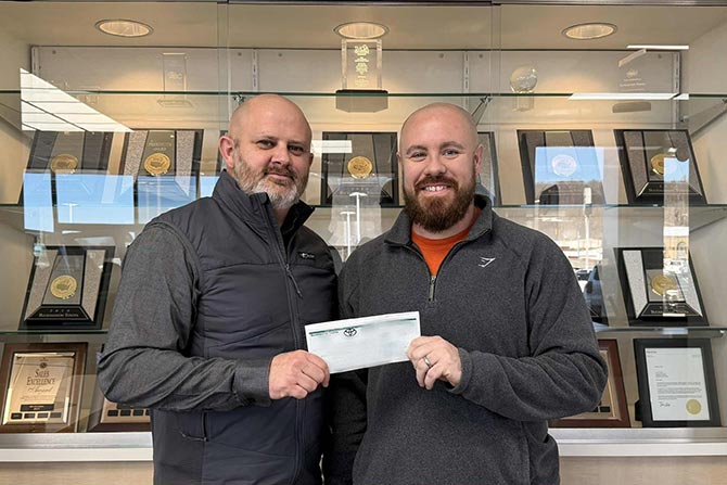 Buckhannon Toyota Donating a check
